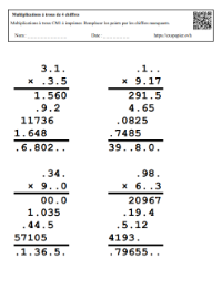 Multiplication à trous pour CM1/CM2