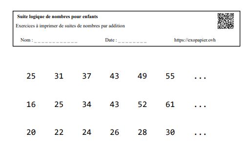 Suite logique de nombre par addition